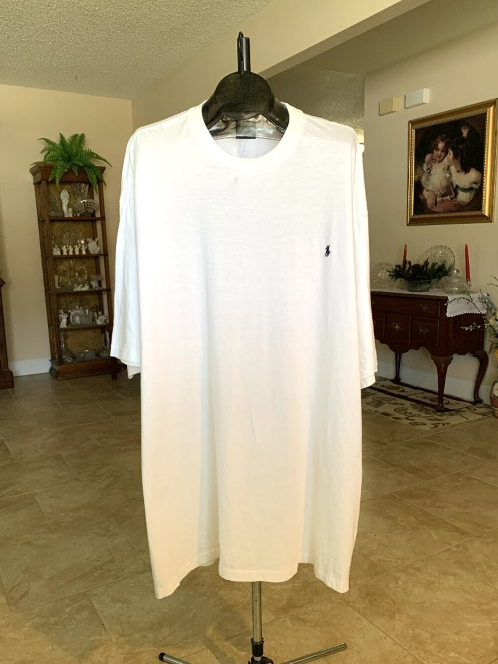 Men's Big & Tall 3XLT Polo by Ralph Lauren - White Crew Neck Tee 100% Cotton
